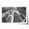 Extra large rolled print of New York City skyline in muted gray tones, ideal for art wall dining room.