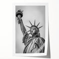 Extra large rolled print of the Statue of Liberty in muted green and blue tones, ideal for art wall dining room.