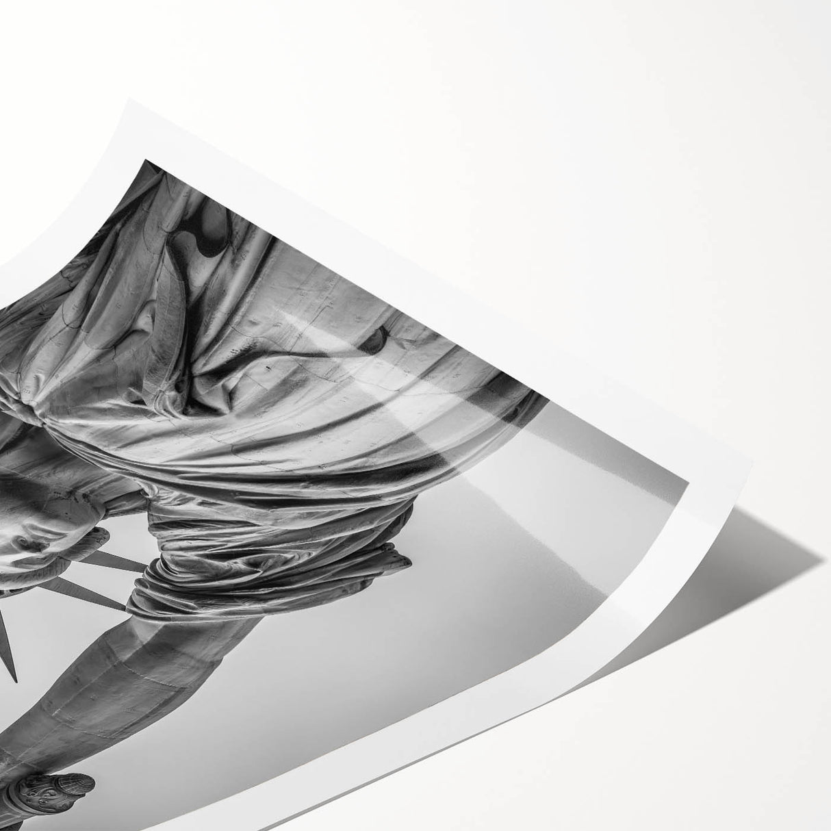 Extra large rolled print of the Statue of Liberty with a muted color palette, ideal for large living room wall art.
