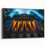 Black and white framed canvas of New York City skyline in vintage poster style, ideal for bedroom wall art.