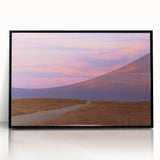 Large abstract wall art depicting Oklahoma scenery in muted earth tones on a black framed acrylic.