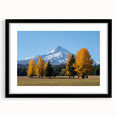 Extra large framed wall art of Mount Hood, Oregon, in vibrant, textured abstract style on matte canvas.