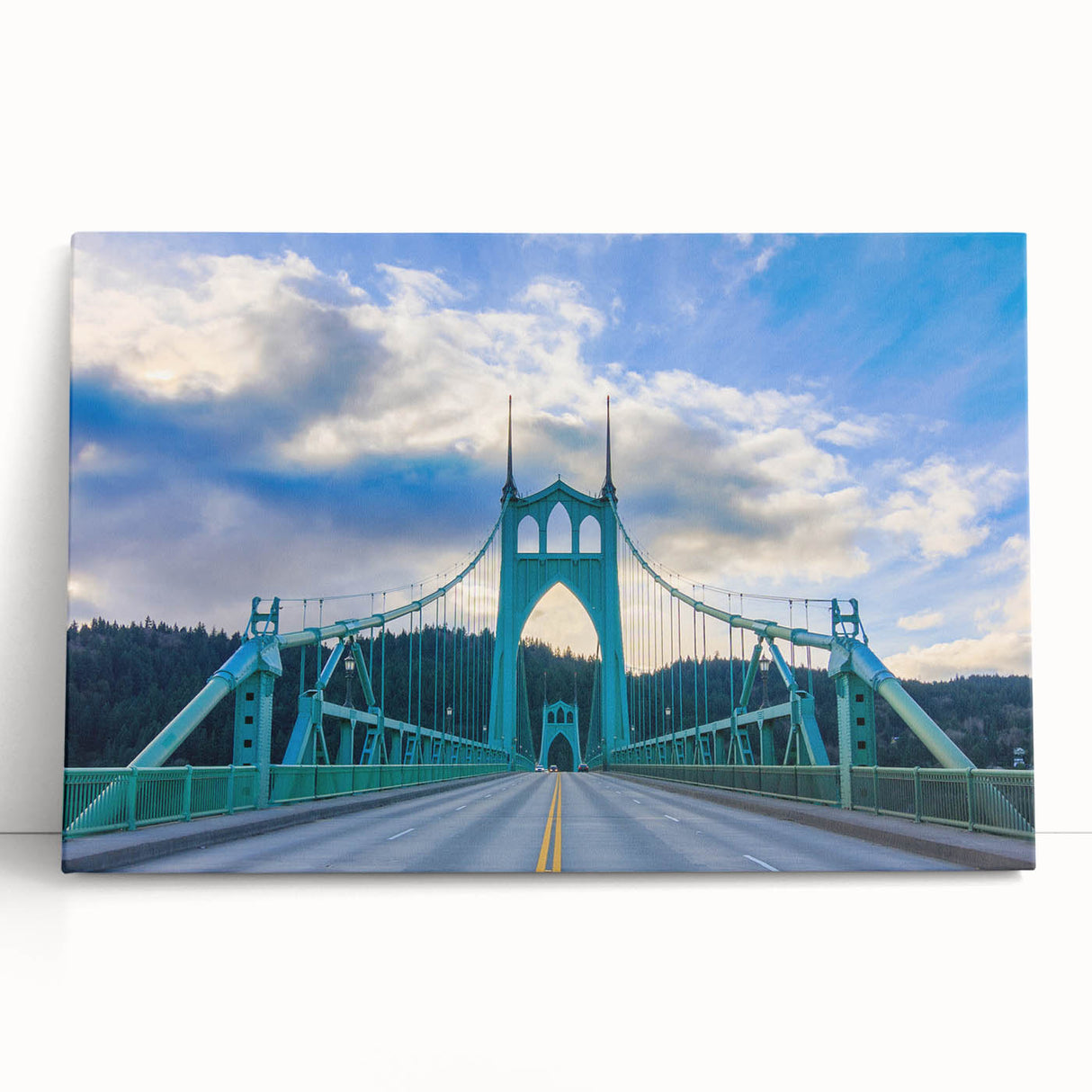 Black and white large art of Portland, Oregon skyline on stretched canvas, ideal for kitchen wall art or bedroom.