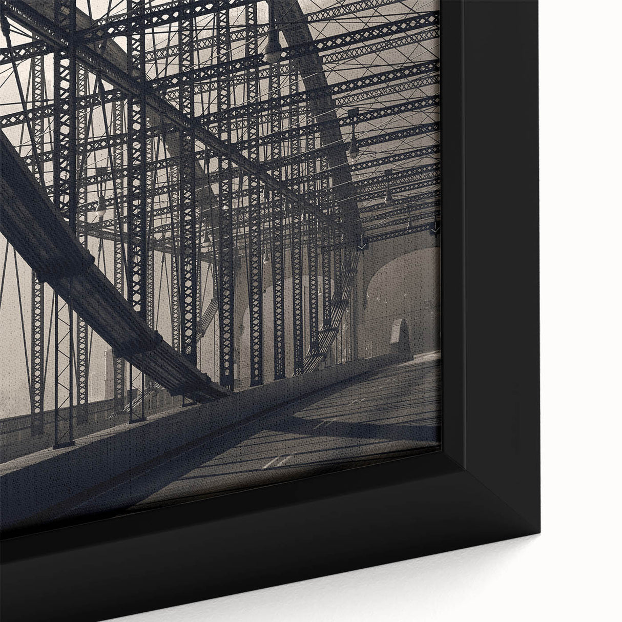 Extra large framed canvas of a textured Pittsburgh skyline in black with colorful highlights, ideal for living room decor.