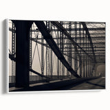 Vintage poster art of Pittsburgh skyline in colorful hues on a large framed canvas, ideal for living room decor.