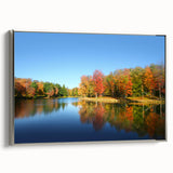 Framed canvas of a Pennsylvania landscape in muted earth tones, ideal for living room decor.