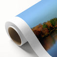 Art deco poster of Pennsylvania scenery in pastel shades on rolled canvas, ideal for nursery wall art.