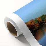 Art deco poster of Pennsylvania scenery in pastel shades on rolled canvas, ideal for nursery wall art.
