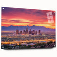 Large abstract wall art depicting the Phoenix valley in muted earth tones on acrylic glass.