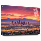 Large abstract wall art depicting the Phoenix valley in muted earth tones on acrylic glass.