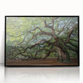 Large abstract wall art depicting Charleston, USA, in muted earth tones on a framed acrylic.