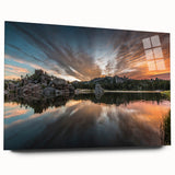Large abstract depiction of the South Dakota scenery on acrylic glass, in muted earth tones.