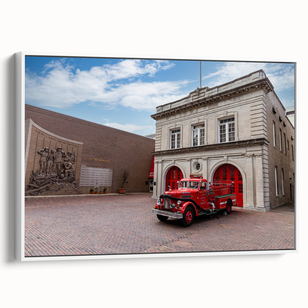 Vintage poster art of Memphis skyline in colorful hues on extra large framed canvas, ideal for living room decor.
