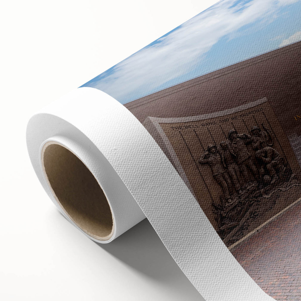 Art deco style Memphis, Tennessee skyline in pastel shades on rolled canvas, ideal for nursery wall art.