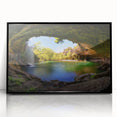 Large abstract wall art depicting the Austin skyline in vibrant colors on a black framed acrylic.