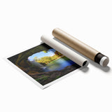 Rolled print of Austin, Texas, skyline in muted gray tones, suitable for classy bathroom or large living room decor.