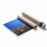 Extra large rolled print depicting vibrant floral art of San Antonio scenery, ideal for classy bathroom wall art.