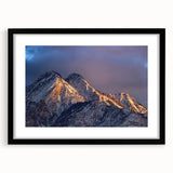 Extra large abstract art print of Salt Lake City in colorful, textured style on a black framed canvas.