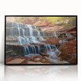 Large abstract wall art of Zion National Park in muted earth tones on framed acrylic, ideal for modern living room decor.