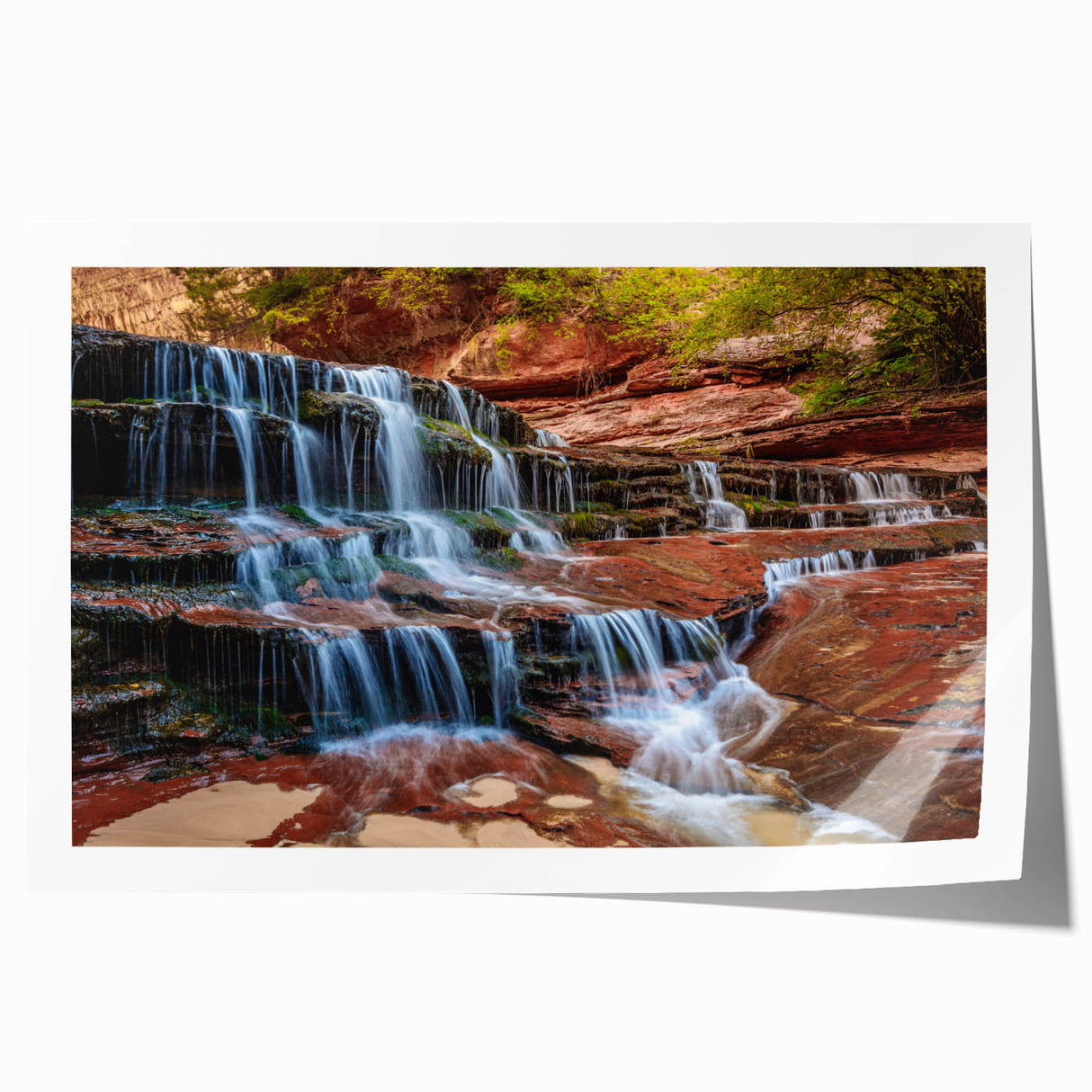 Extra large rolled print of Zion National Park scenery, featuring muted earth tones, ideal for dining room wall art.