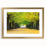 Extra large abstract art print of Virginia scenery in gold frame, featuring textured brush strokes in earth tones.