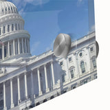 Acrylic print of Washington DC Capitol in abstract style with muted tones, ideal for dining room art.