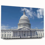 Acrylic print of Washington DC Capitol in muted gray tones, suitable for bedroom or dining room decor.