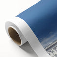 Art Deco poster of Washington D.C. Capitol in soft pastel hues on rolled canvas, ideal for nursery wall art.