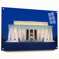 Acrylic print of the Washington D.C. Lincoln Memorial in muted gray tones, ideal for bedroom or dining room decor.