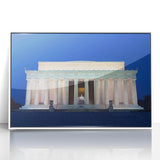 Acrylic print of the Lincoln Memorial in Washington DC, in muted grayscale tones, ideal for modern art wall decor.