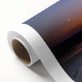 Art Deco poster of Yellowstone scenery on rolled canvas, with muted earth tones, ideal for nursery wall art.