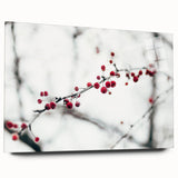 Large abstract wall art depicting a winter scene in muted blue and white tones on acrylic glass.