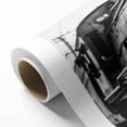 Art Deco style poster featuring colorful vintage cars on rolled canvas, ideal for nursery wall art.