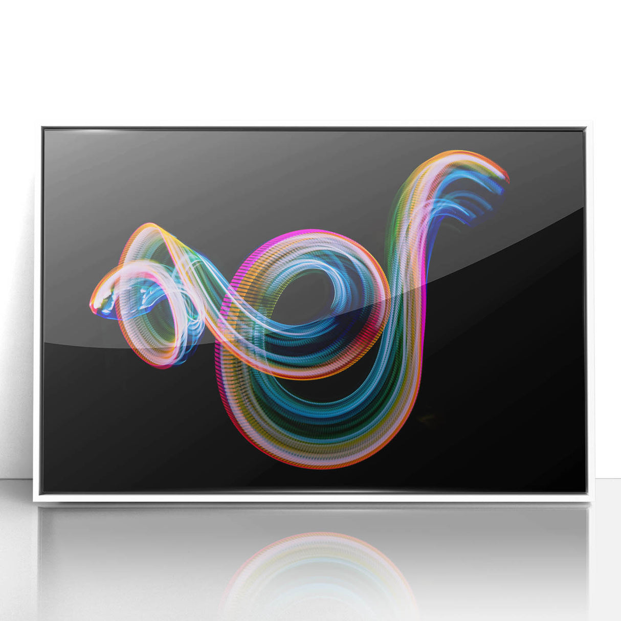 Neon Light Swirl Wall Art – Dynamic Abstract Modern Photography