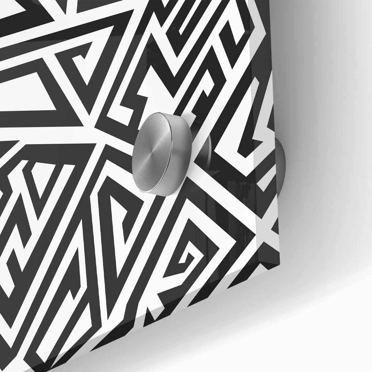 Black and White Office Wall Art – Abstract Geometric Maze Design