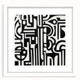 Abstract geometric frame showcasing a modern design with a white matte finish, ideal for displaying artwork or photographs, enhancing contemporary decor styles.