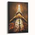 Framed canvas featuring a black and white vintage poster of architectural landscape, ideal for bedroom wall art.