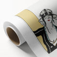 Chic Art Deco Wall Art – Elegant Woman in Stylish Hat and Jewelry