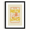 Extra large abstract art print featuring colorful, textured food dishes on a black framed canvas.