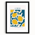 Extra large abstract art print featuring colorful, textured fruits on a black framed canvas, ideal for living room decor.