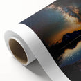Rolled canvas showcasing a vibrant African tribal wall art design, featuring intricate patterns and bold colors, securely packaged in a durable cardboard tube for shipping.