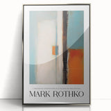 Mid-century modernist art by Mark Rothko, featuring abstract blocks in red and black on framed acrylic.