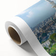 Art Deco poster featuring a serene Algerian landscape on rolled canvas, ideal for nursery wall art.