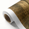 Art deco poster of Egyptian scenery on rolled canvas, featuring muted earth tones, ideal for nursery wall art.