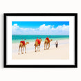 Extra large abstract art print depicting a vibrant, colorful African landscape on a textured canvas.