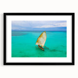 Abstract art print of a Madagascar landscape in vibrant colors on a textured, extra large canvas.