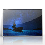 Mid-century modernist art depicting the Mali scenery in a framed acrylic print with soft earth tones.