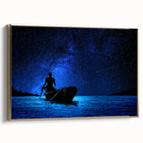 Framed canvas landscape art painting of an African scenery in Mali, featuring a vibrant color palette.