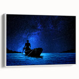 Framed canvas landscape art painting featuring a serene Mali scenery in muted earth tones, ideal for bedroom decor.