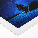 Art deco poster featuring a stylized African scenery in earth tones on rolled canvas, ideal for dining room decor.